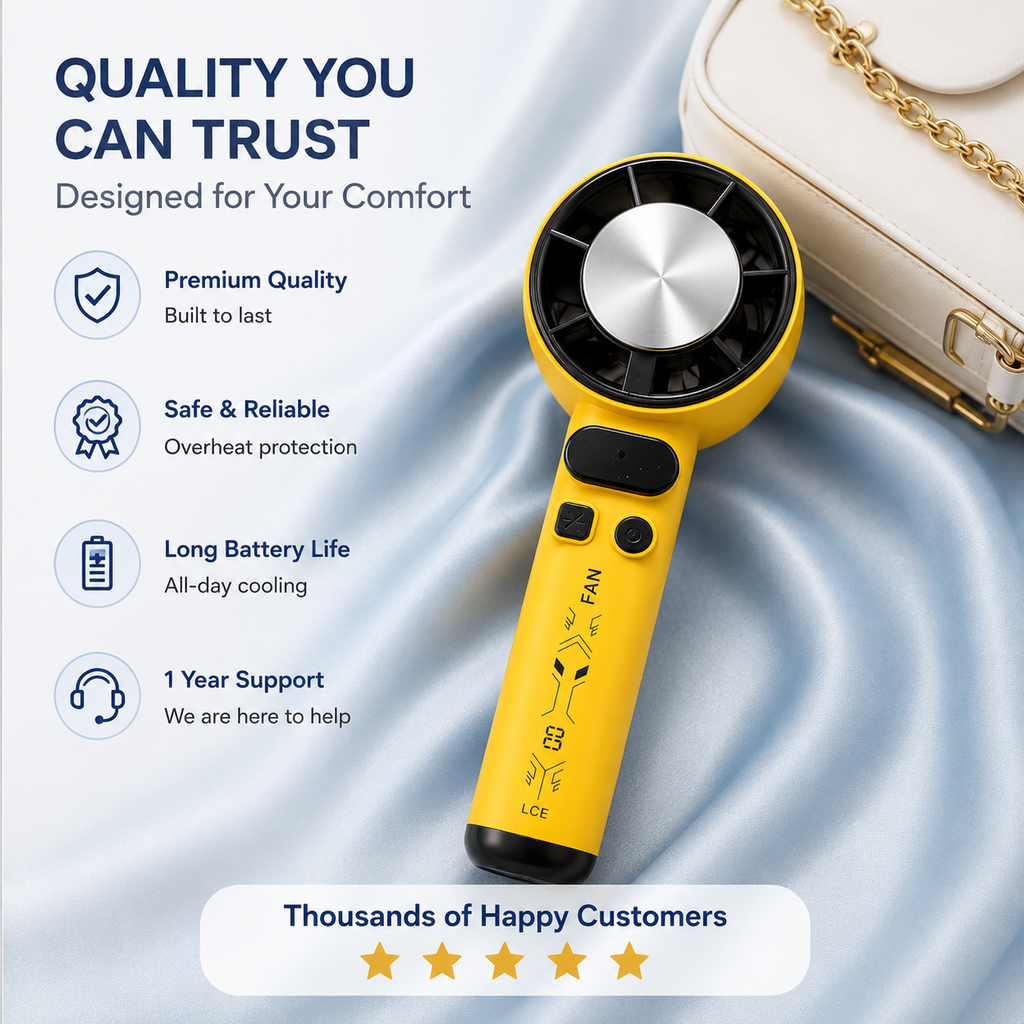 Portable Turbo Handheld Fan High Speed Adjustable Cooler