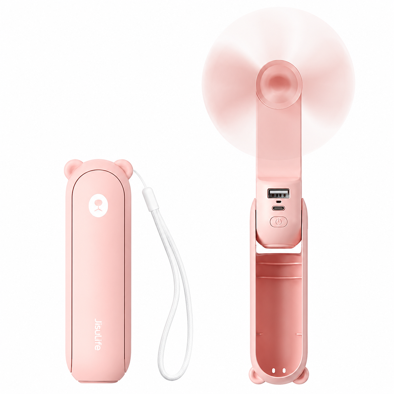 Jisulife Handheld Fan 2000mAh 3 in 1 Mini Portable USB Rechargeable Flashlight