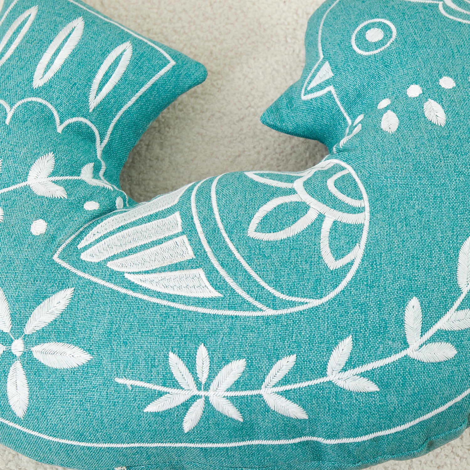 Bird Embroidered Pillowcase, Decorative Throw Cushion Cover - 1 Pcs