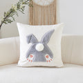 Easter Bunny 3D Plush Applique Throw Pillow Cover - 1 Pcs