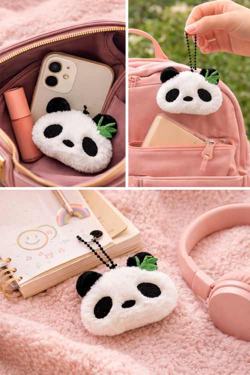 Cute Animal Mini Panda Bear Soft Plush Keyring