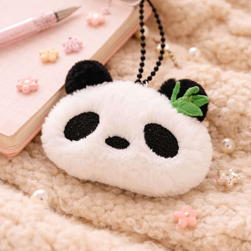 Cute Animal Mini Panda Bear Soft Plush Keyring