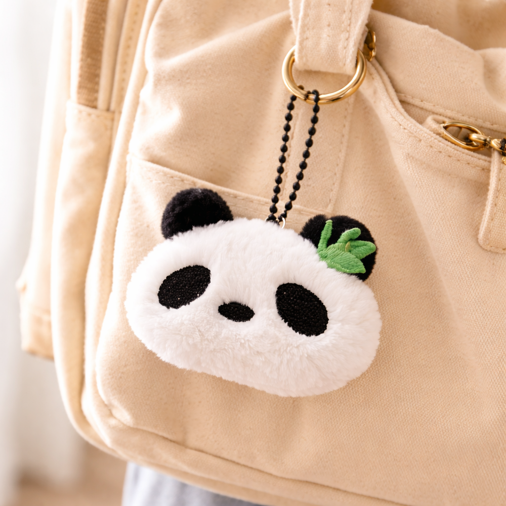 Cute Animal Mini Panda Bear Soft Plush Keyring