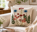 Wildflower Embroidered Cushion Cover