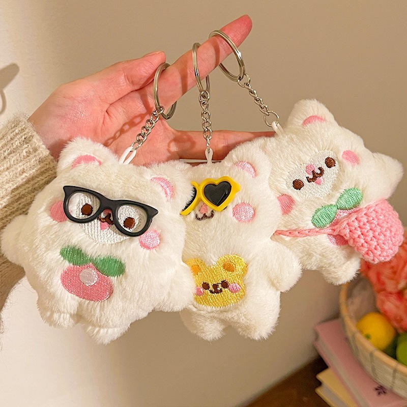 White Bunny Plush Cute Keychains