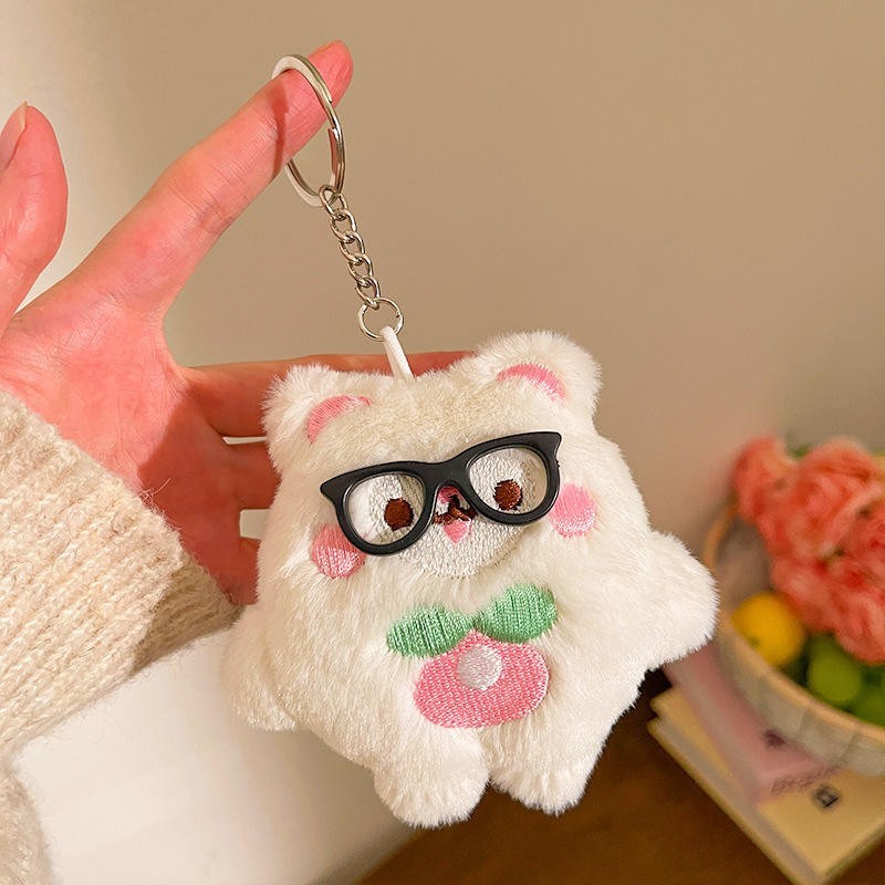 White Bunny Plush Cute Keychains