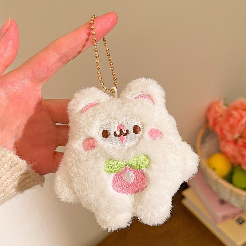 White Bunny Plush Cute Keychains