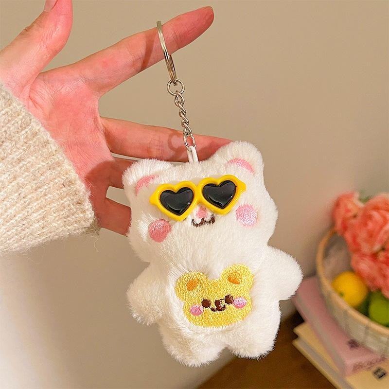 White Bunny Plush Cute Keychains