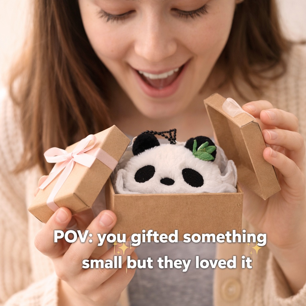 Cute Animal Mini Panda Bear Soft Plush Keyring