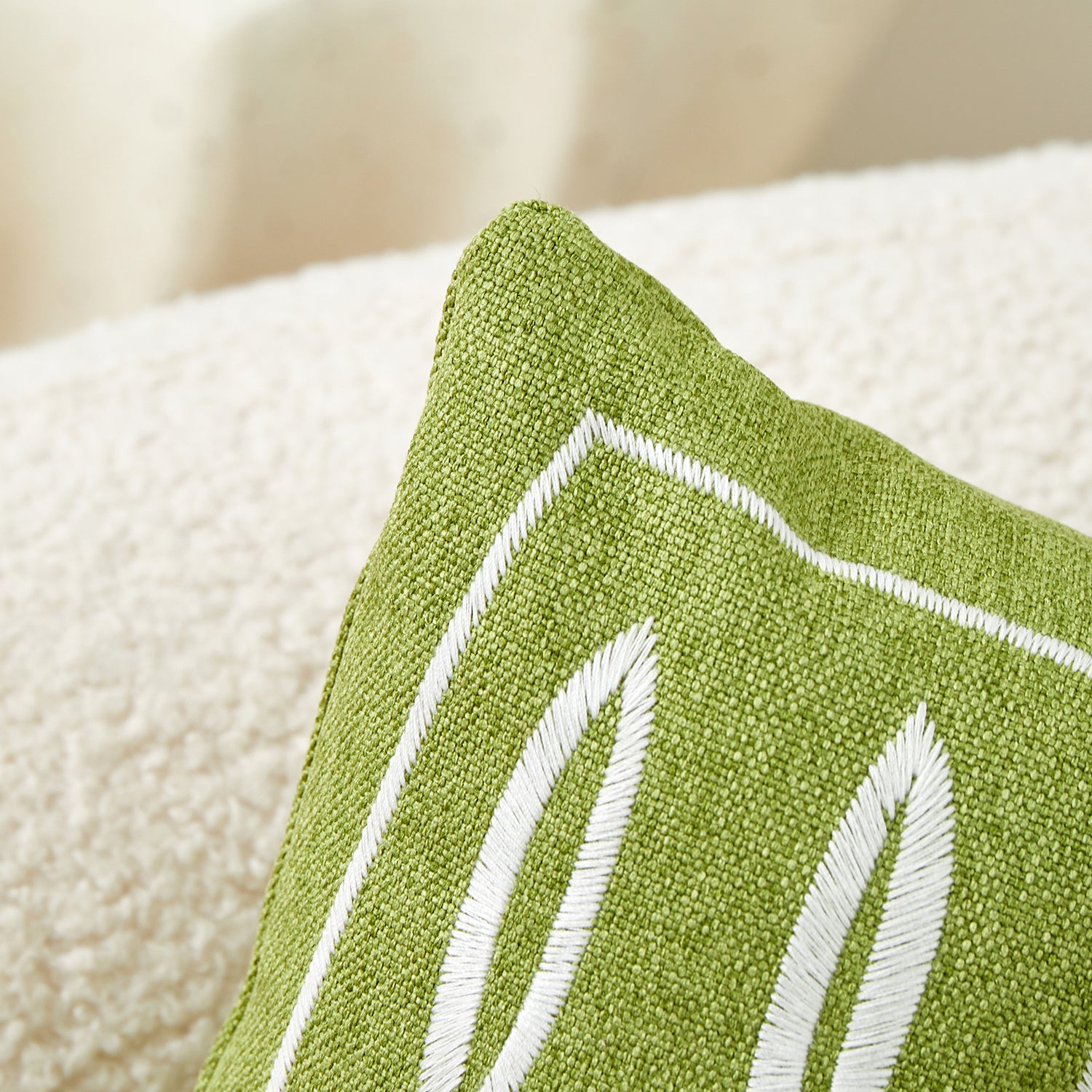 Bird Embroidered Pillowcase, Decorative Throw Cushion Cover - 1 Pcs