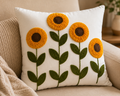 Sunflower Embroidered Cushion Cover